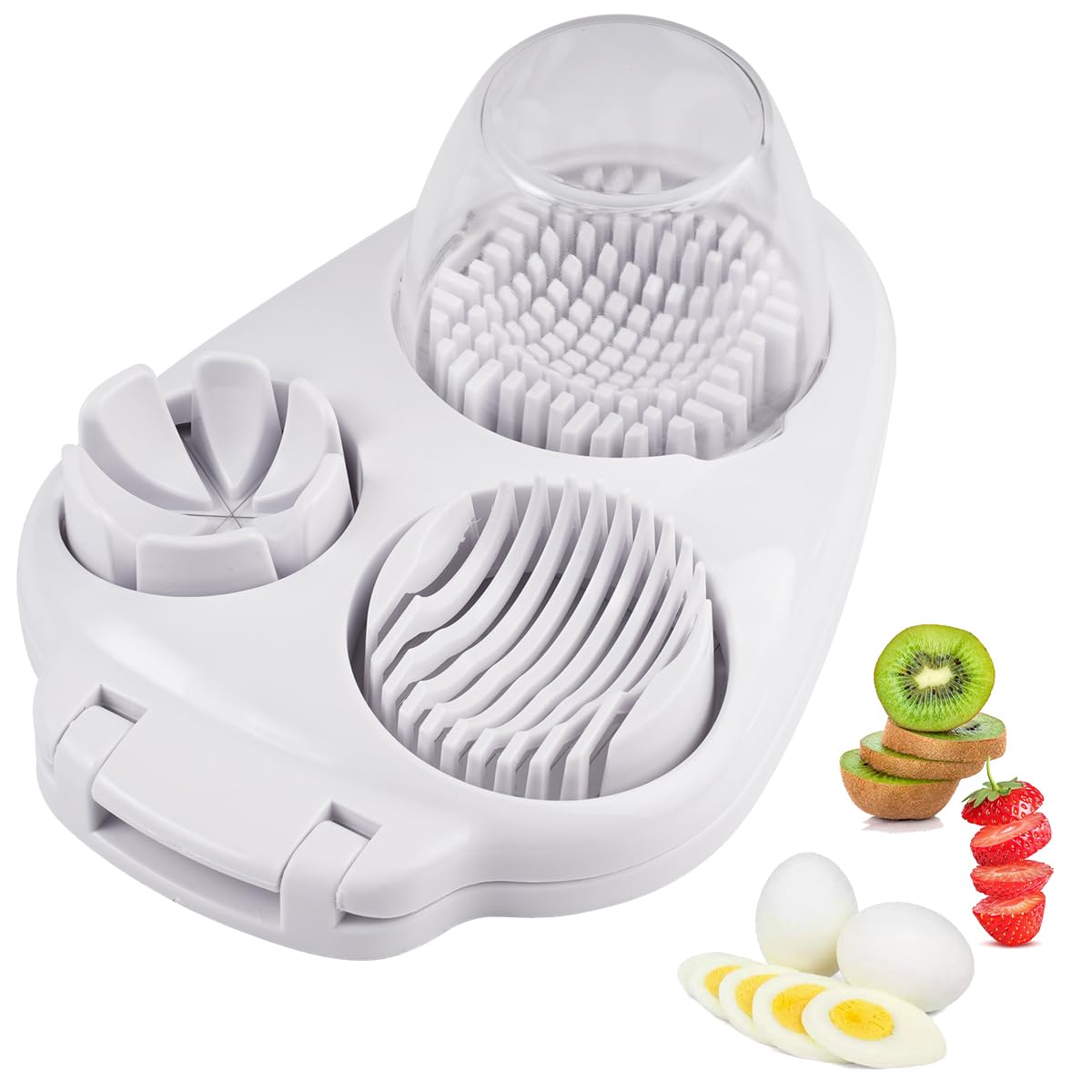 Eosraffa egg slicer in action delivering uniform slices fast