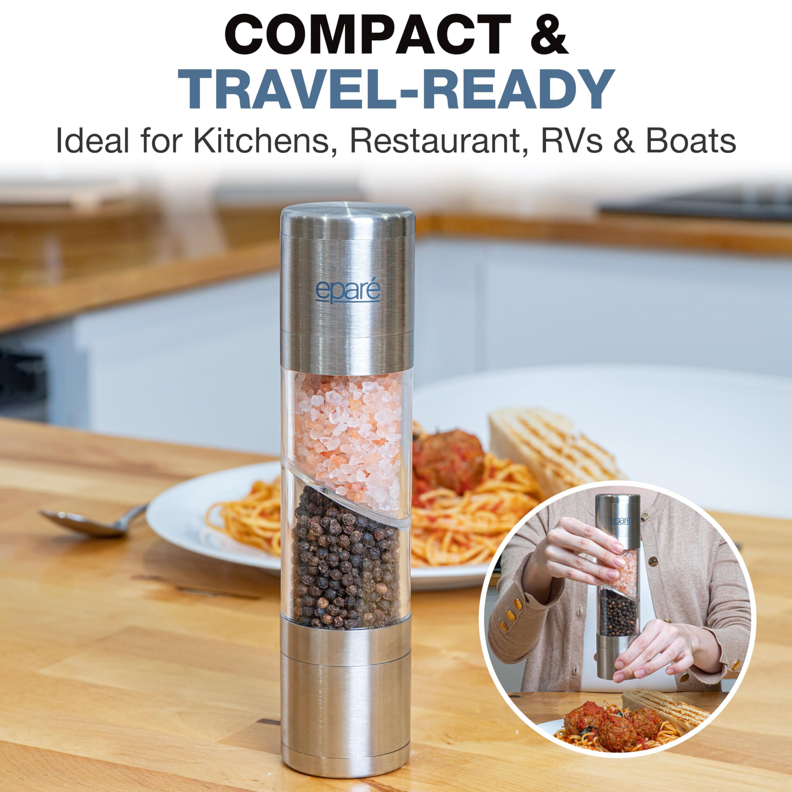 Eparé refillable chambers show spice levels at a glance