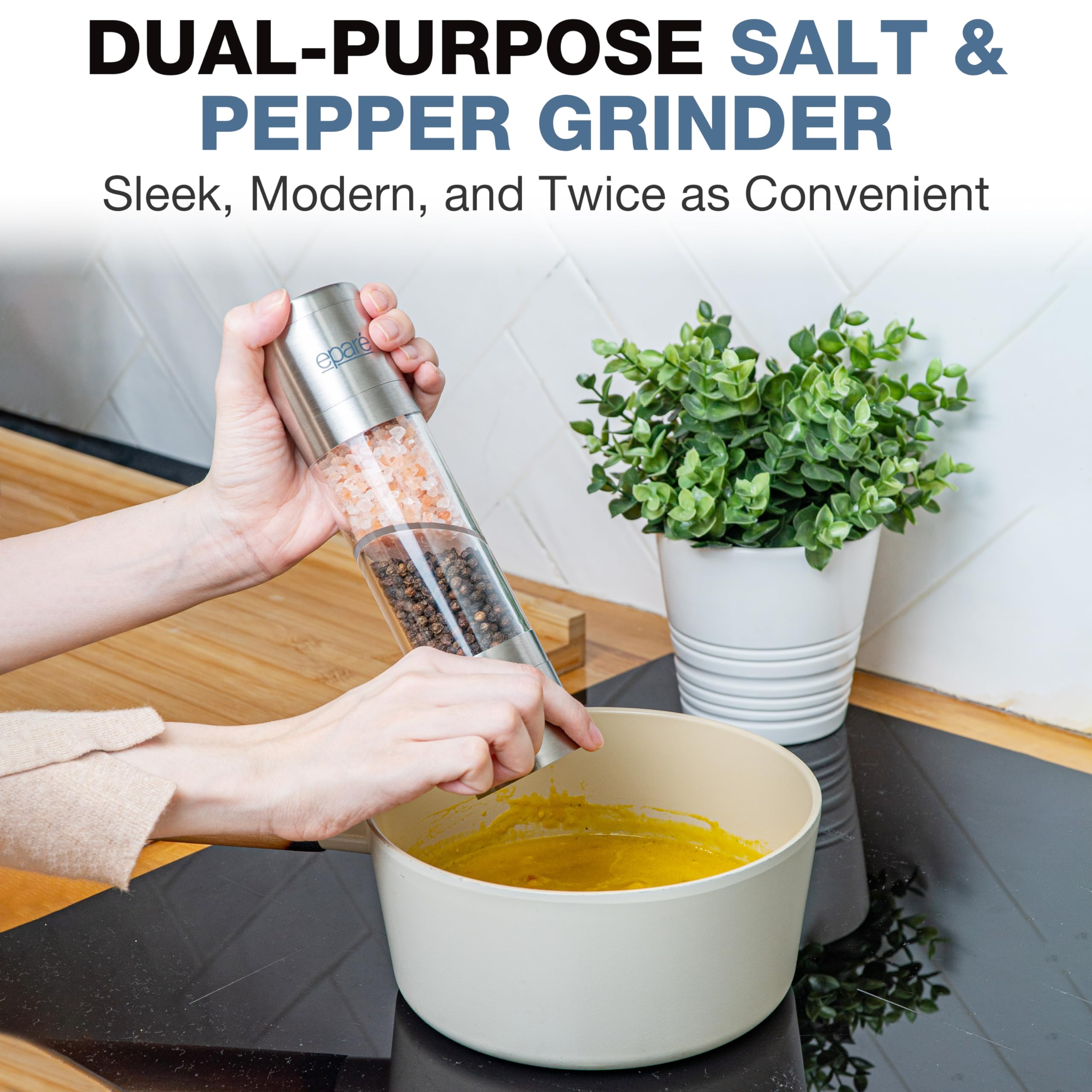 Eparé grinder end with ceramic burr mills for precise grinding