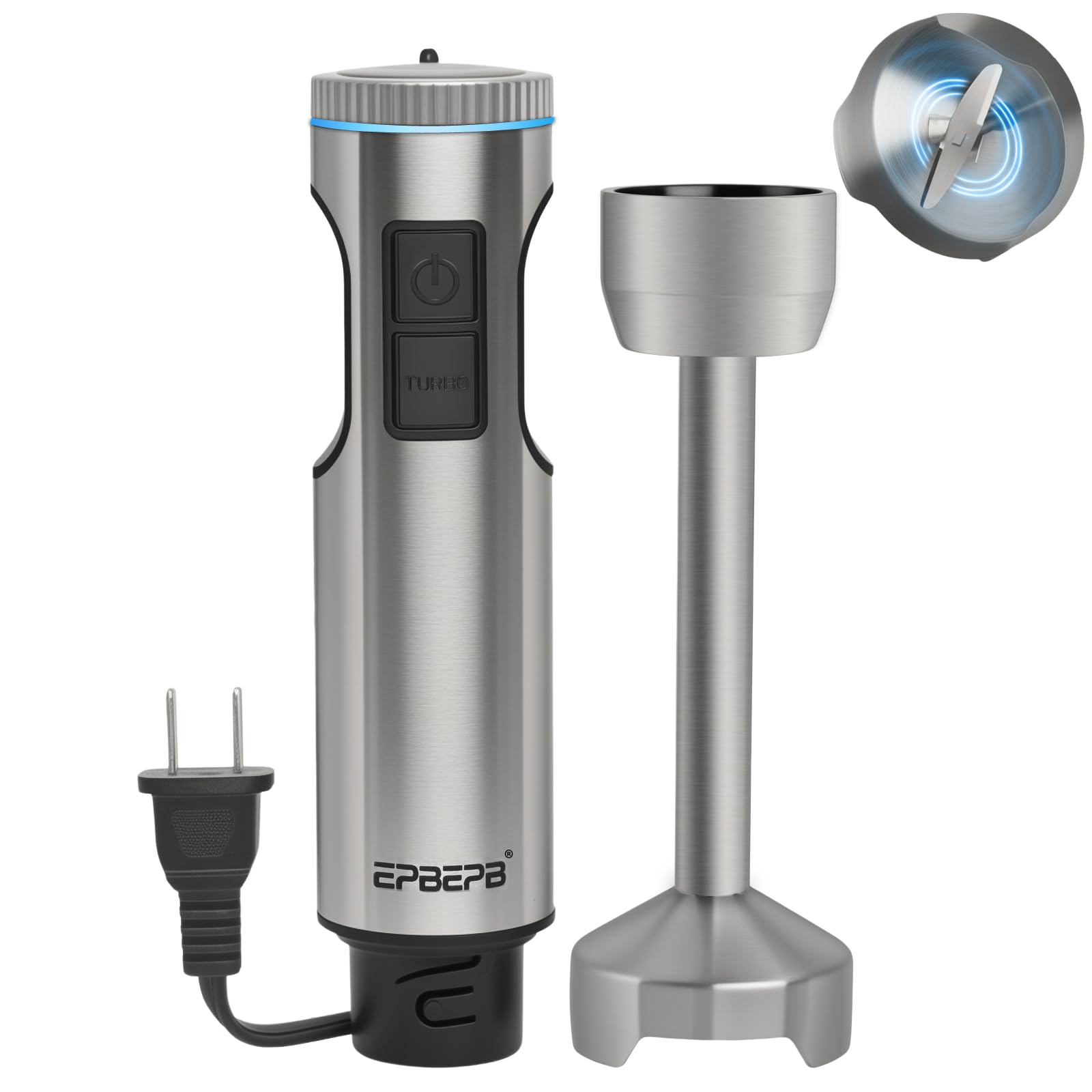 EPBEPB handheld immersion blender with 1000W motor for powerful blending of soups and smoothies.
