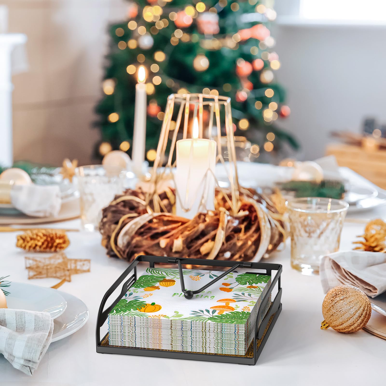 Epicano weighted-arm napkin holder delivers smooth napkin access during meals.