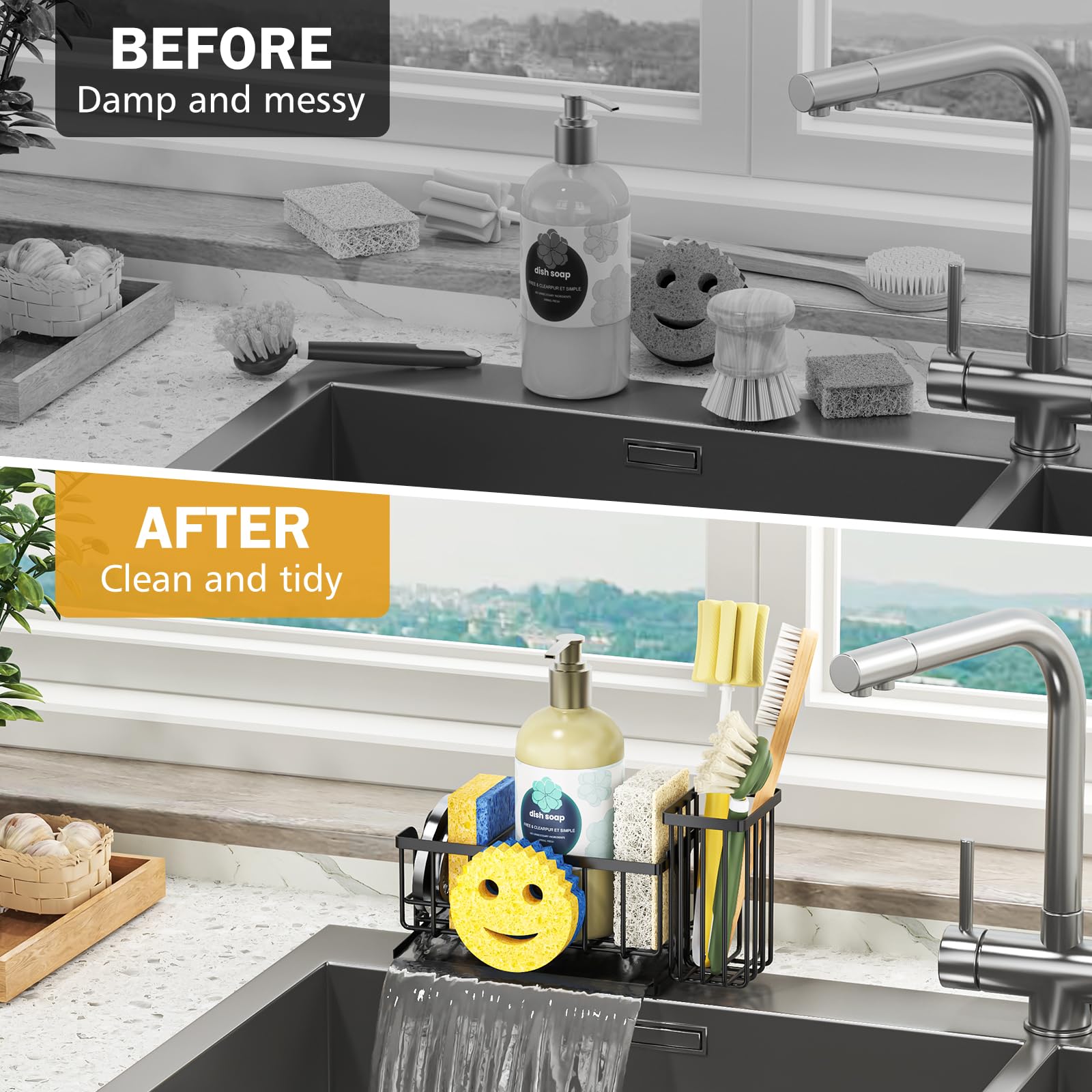 Epicano countertop organizer helps keep sink area clean and dry