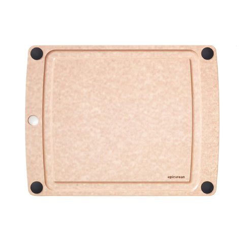 Epicurean All-In-One Cutting Board on a countertop demonstrating a sturdy prep surface