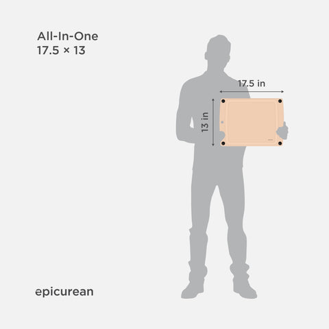 Epicurean all-in-one cutting board with non-slip feet stays stable
