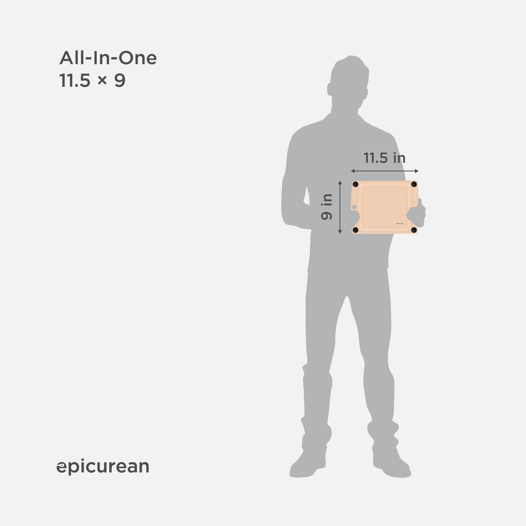 Epicurean All-In-One cutting board set up for two-sided use and extra surface