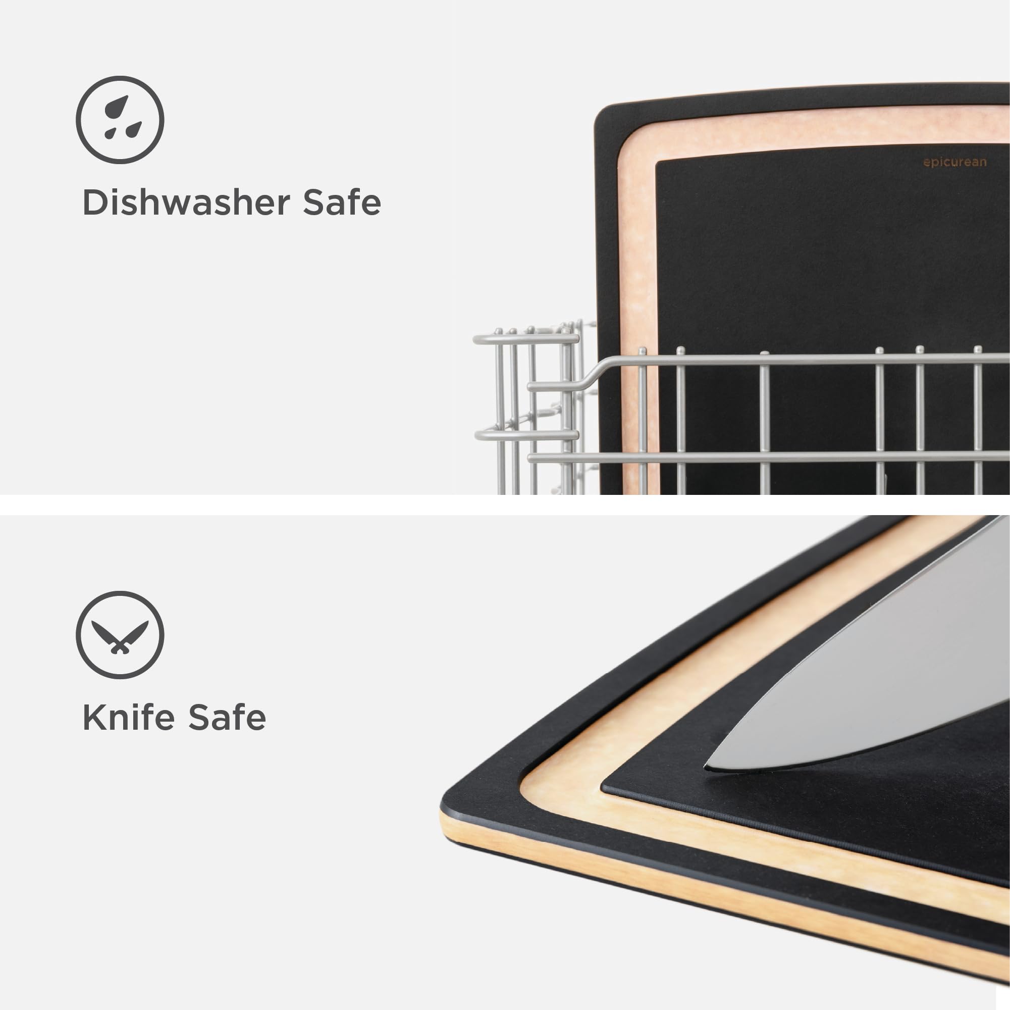 Epicurean Gourmet Series cutting board is easy to clean and maintain