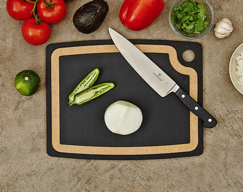 Epicurean Gourmet Series cutting board resists heat up to 350F