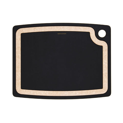 Epicurean Gourmet Series cutting board with juice groove keeps liquids off counters