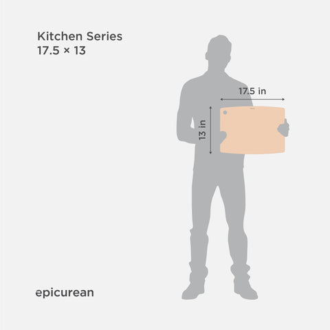 Epicurean cutting board double-sided design offers versatile use on any kitchen counter.