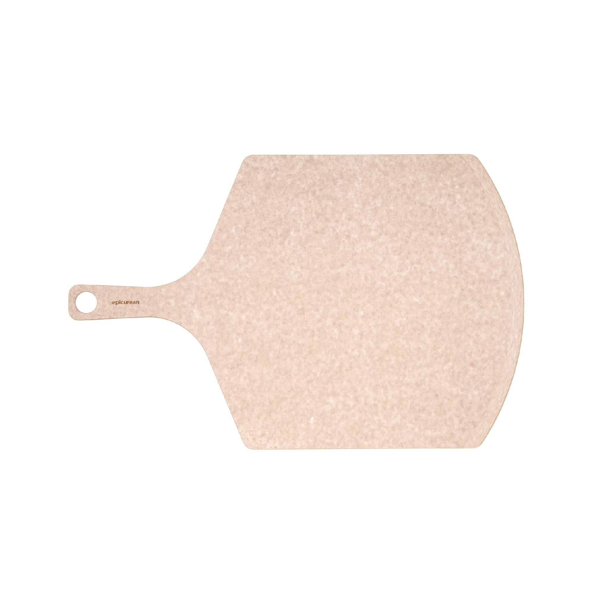 Epicurean pizza peel with beveled edge for smooth transfer from oven to board