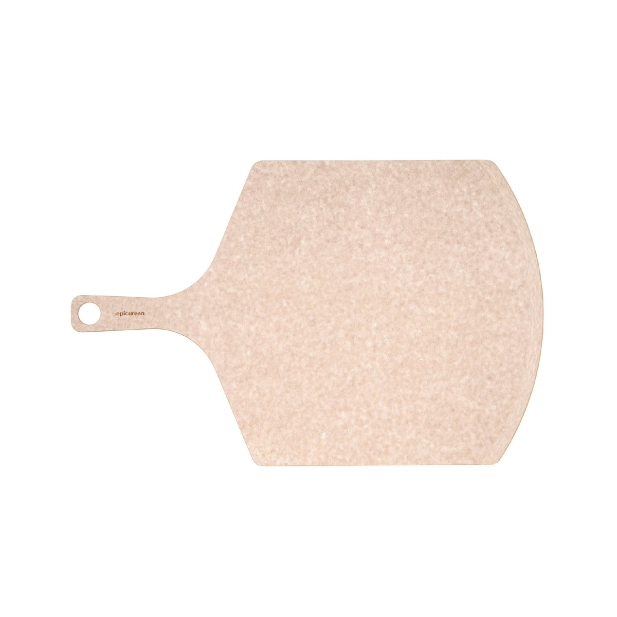 Epicurean pizza peel with beveled edge for smooth transfer from oven to board