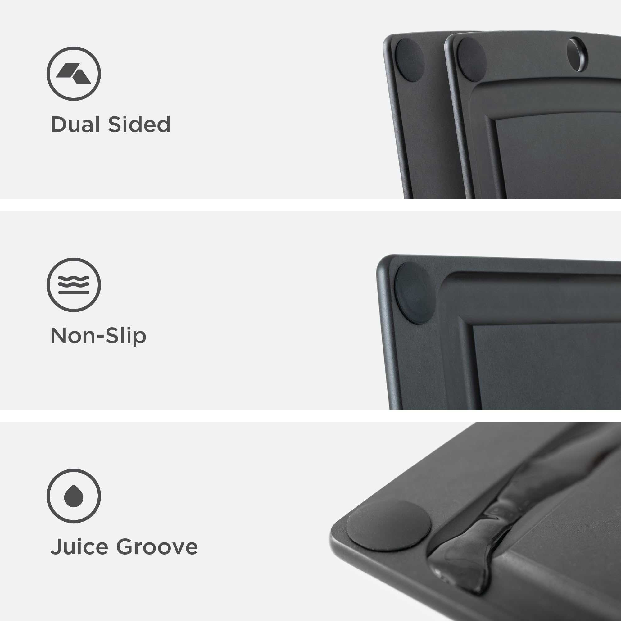 Epicurean Richlite material made in USA emphasizes durable, easy-to-clean design.