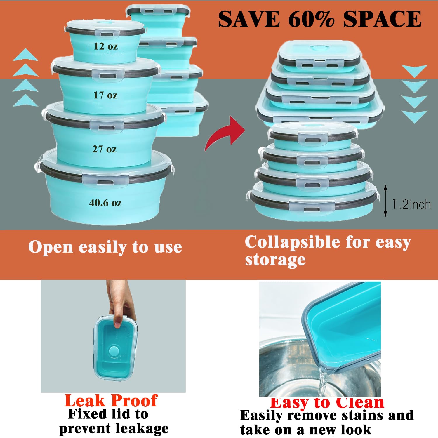 Epinke dishwasher-safe silicone bowls for easy cleanup.