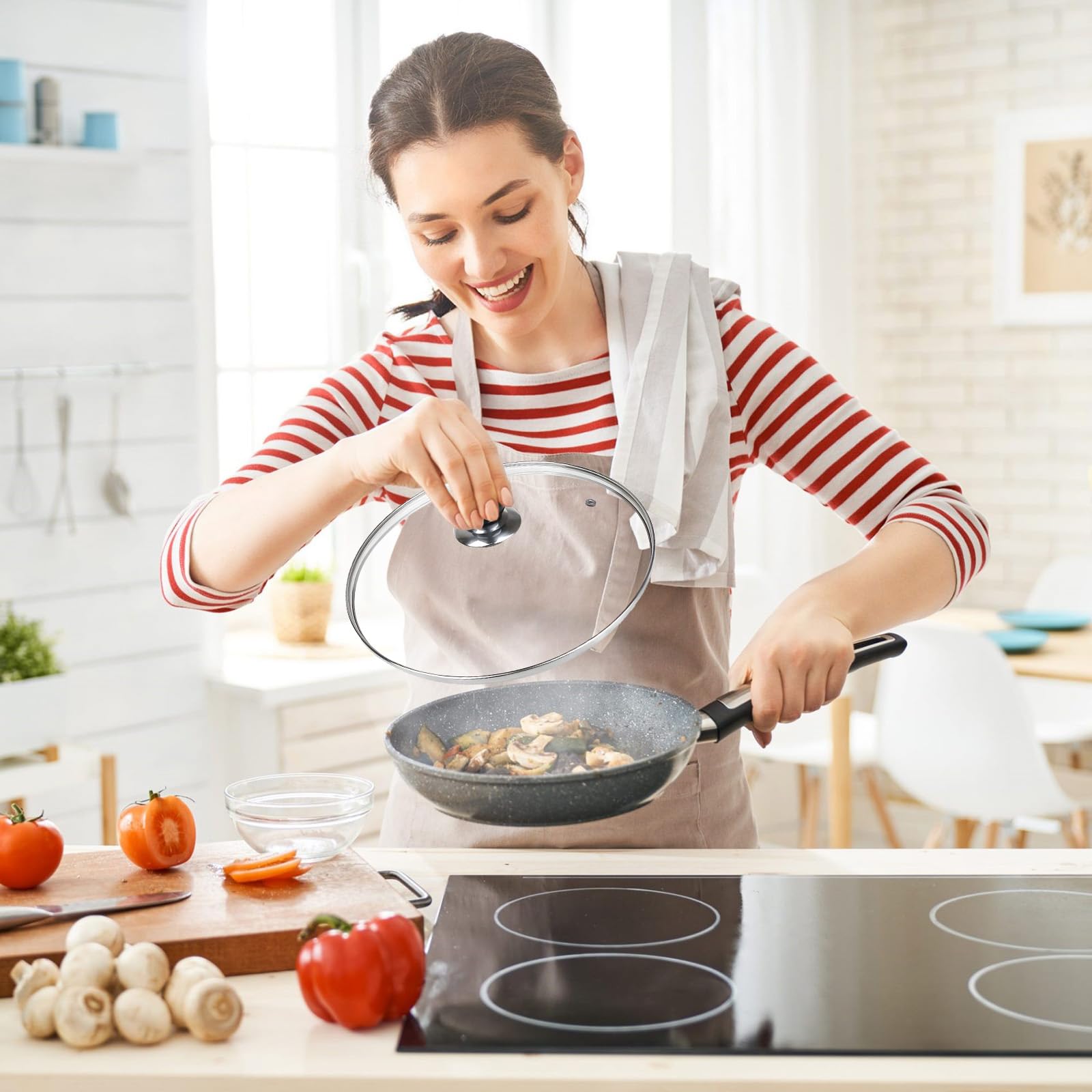 Eptcp pan lid with airtight seal preserves moisture and flavors during cooking.