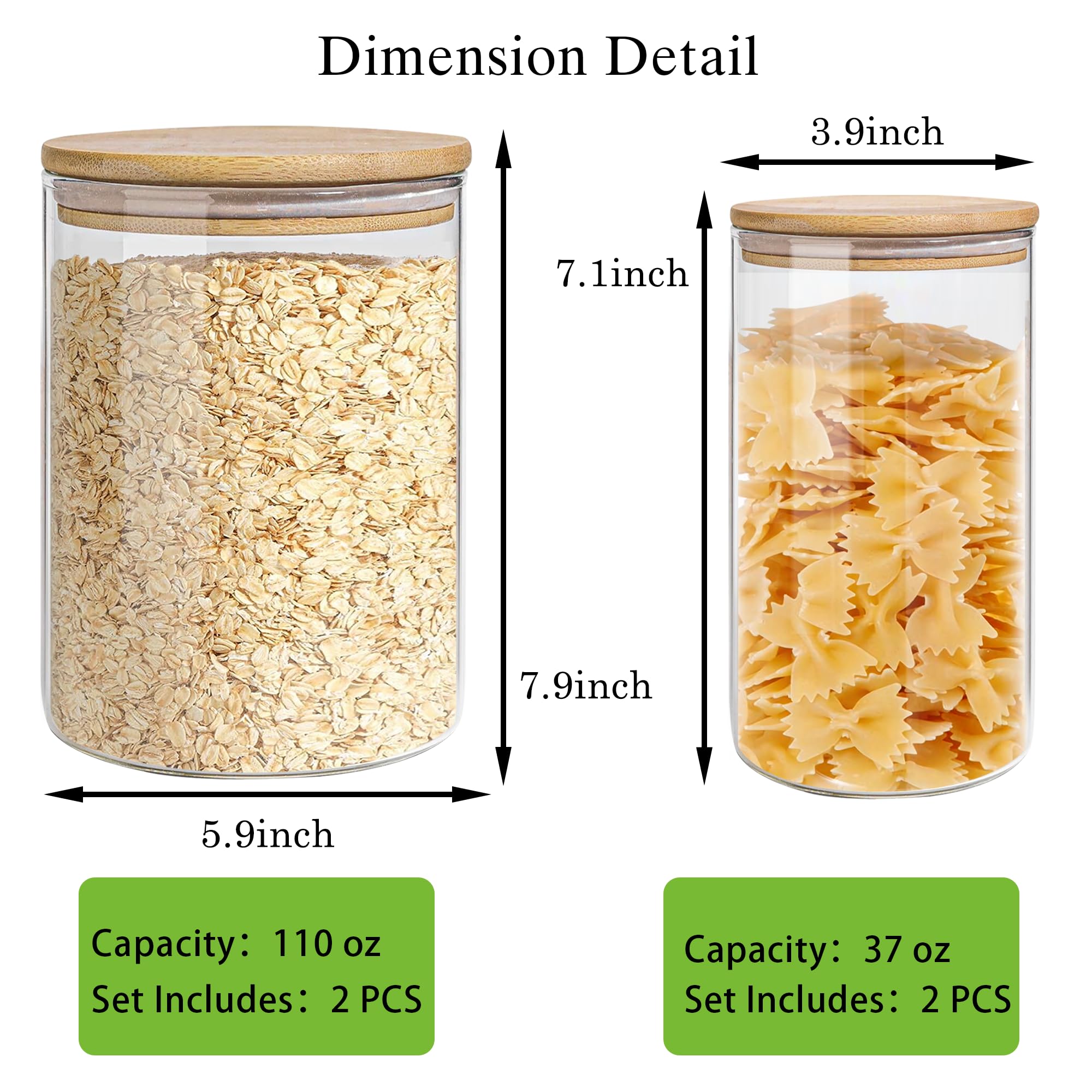 EQEY 111oz jar with airtight lid keeps bulk staples fresh.