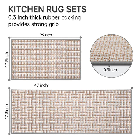 eqivei kitchen mat non-slip backing keeps you safe on smooth floors