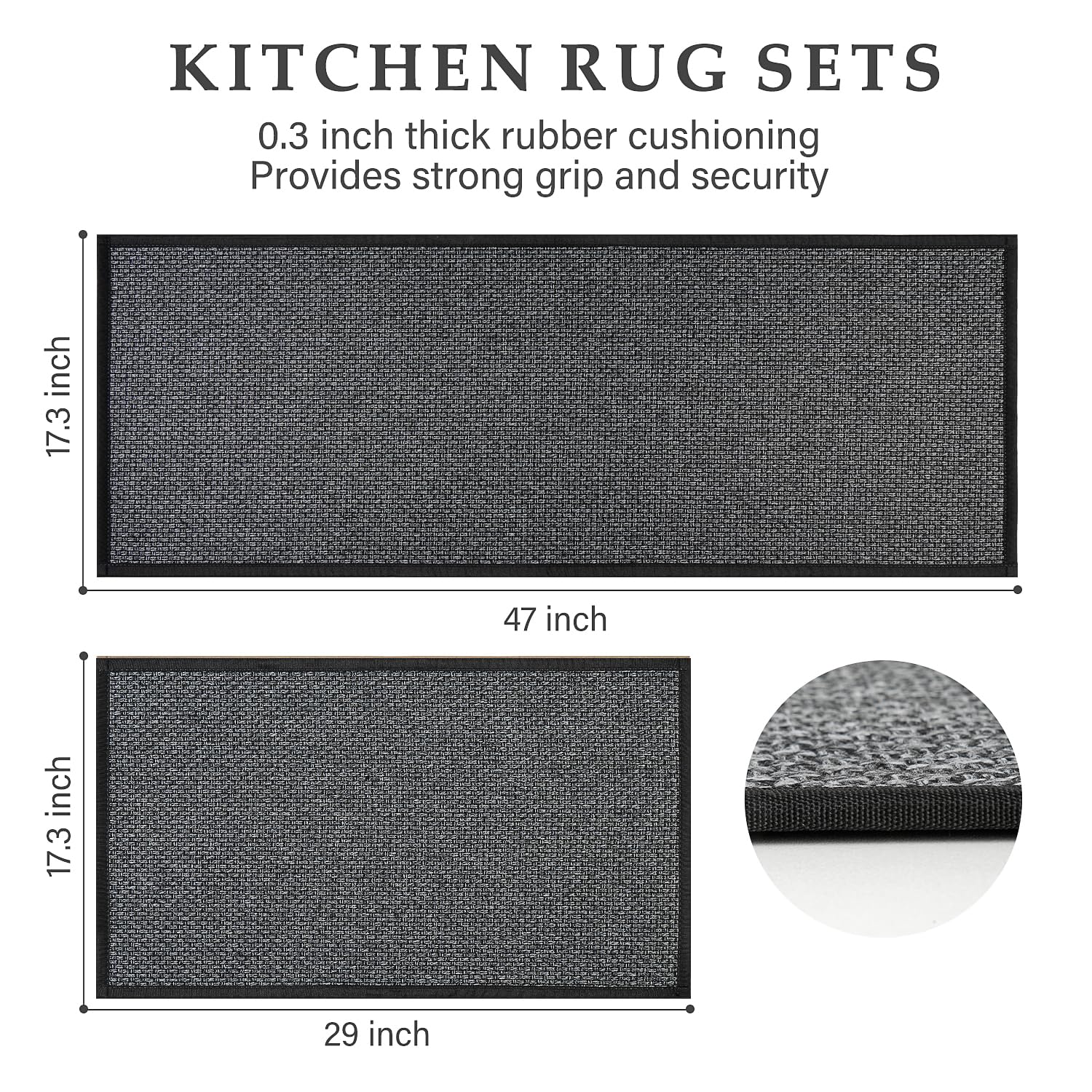 eqivei kitchen rug absorbent front-sink 29-inch for dry feet