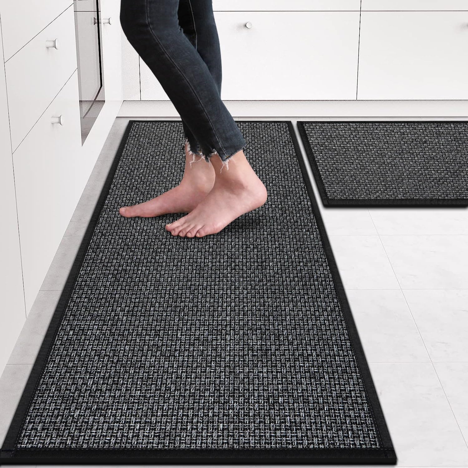 eqivei kitchen rug absorbent front-sink 47-inch for spill protection