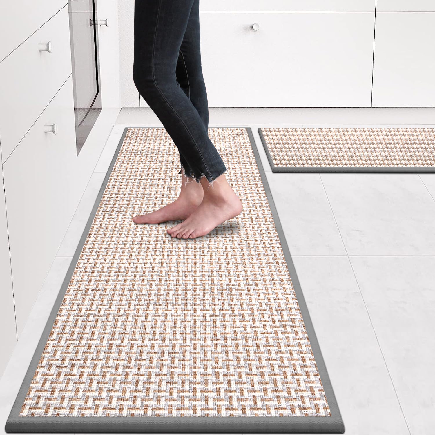 eqivei kitchen rug absorbent front-of-sink mat for a dry, cushioned stance