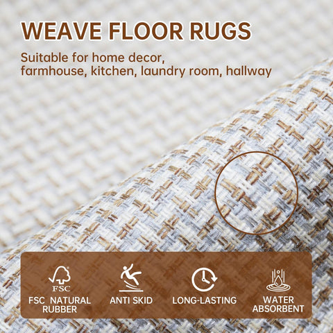 eqivei kitchen rug machine washable for easy cleaning after spills