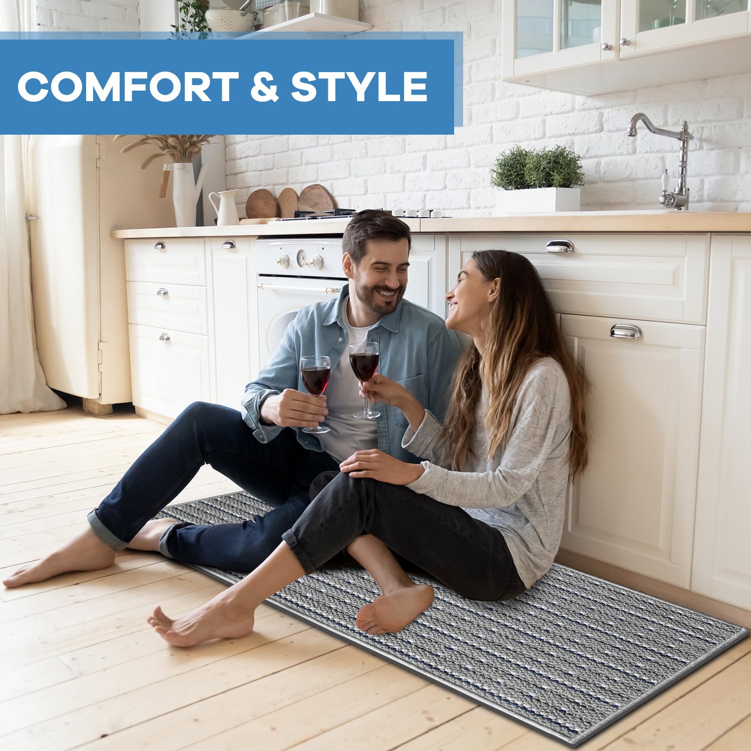 eqivei stain-resistant weave close-up protects floors from spills.