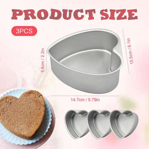 EQUNROY heart cake pan showcases aluminum build for even heat and durable, long-lasting use