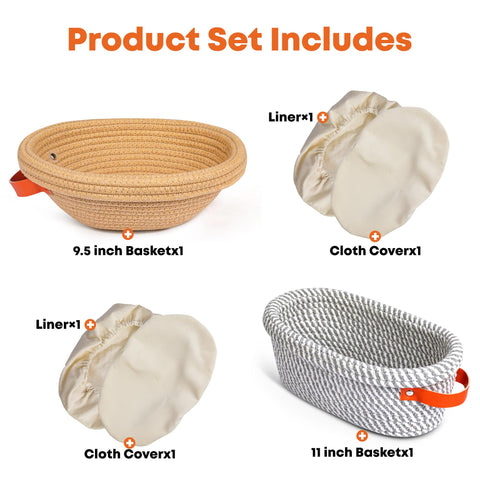 ERABAY Snug cover locks freshness for overnight proofing.
