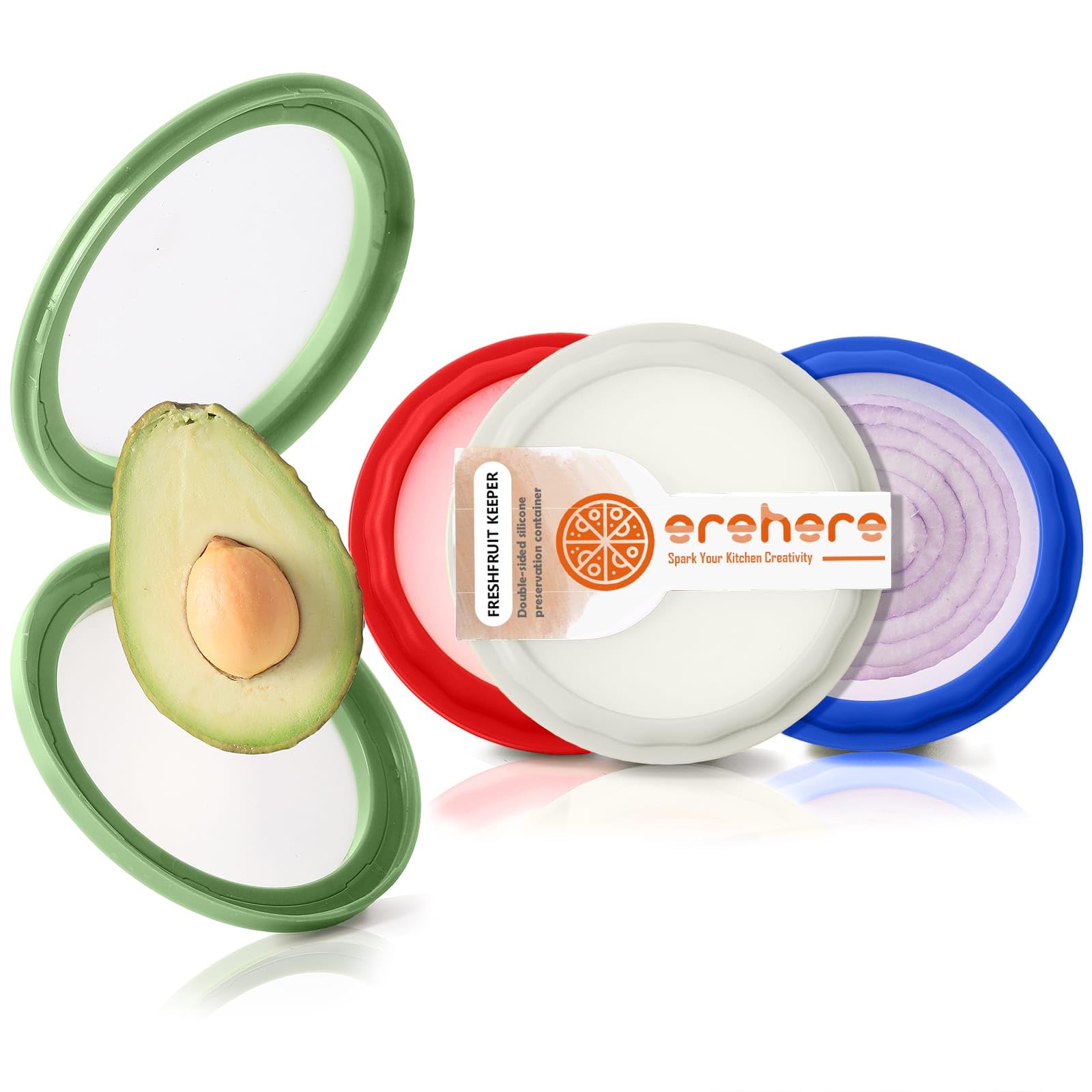 Erehere avocado saver with half-avocado lid keeps fruit fresh