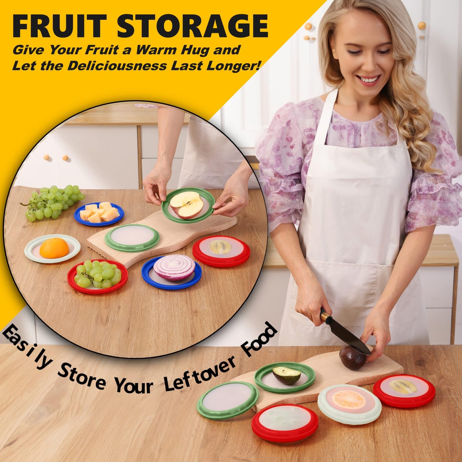 Erehere onion keeper in color-block design protects onions
