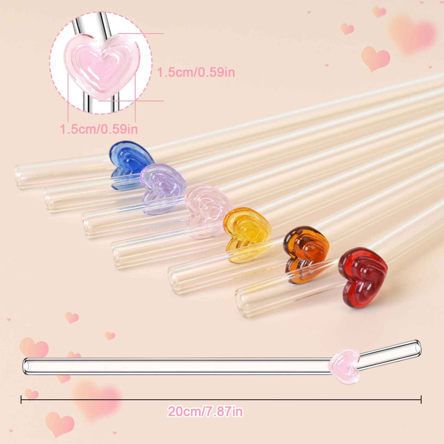 Eremaoy colorful heart bent straw adds flair to drinks.