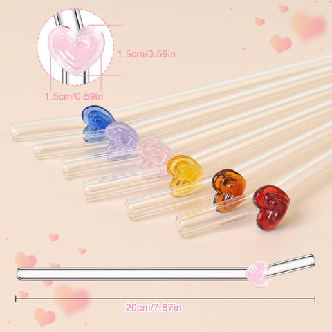 Eremaoy colorful heart bent straw adds flair to drinks.