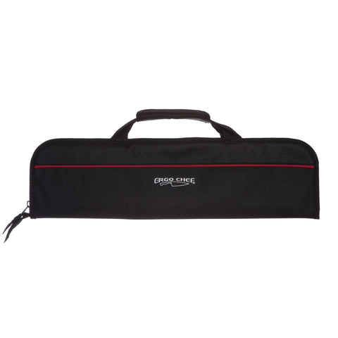 Ergo Chef knife case roll bag exterior in black, portable for on-the-go chefs