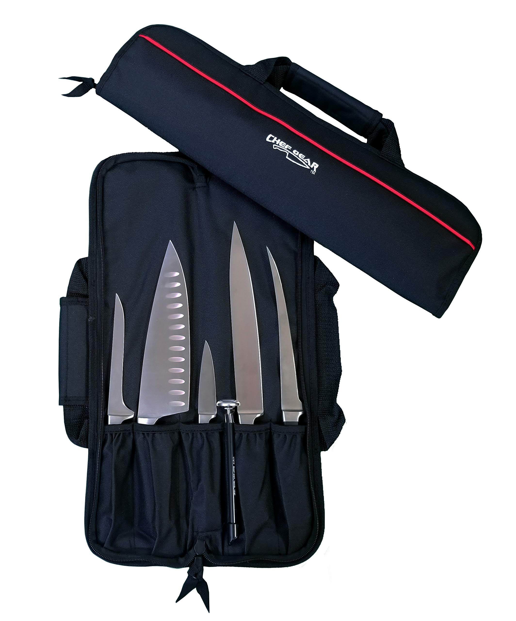 Ergo Chef knife case roll open dimensions 19x11 inches for easy access