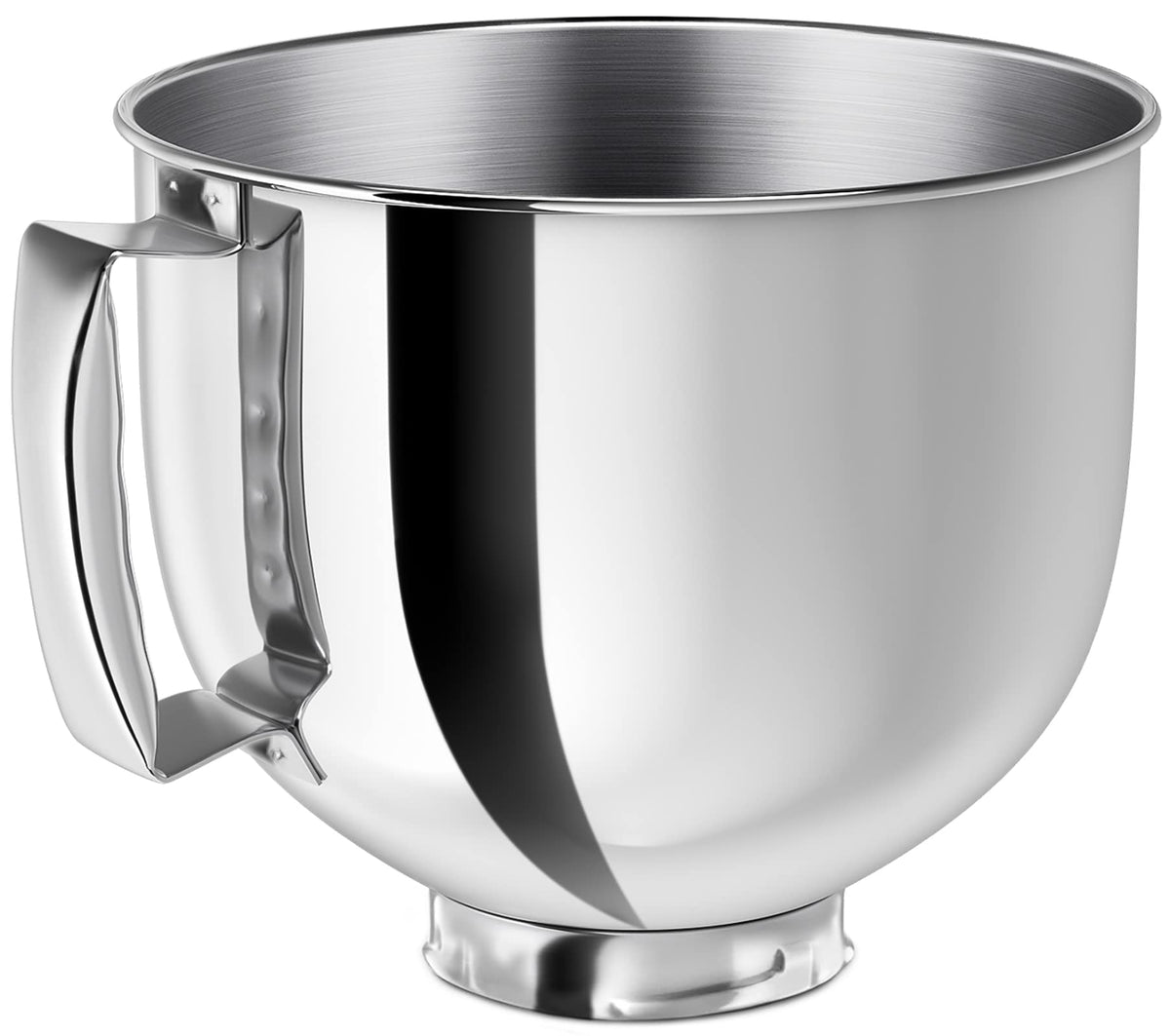 Ericair 5 Qt stainless steel mixing bowl with handle for KitchenAid, ideal for dough mixing