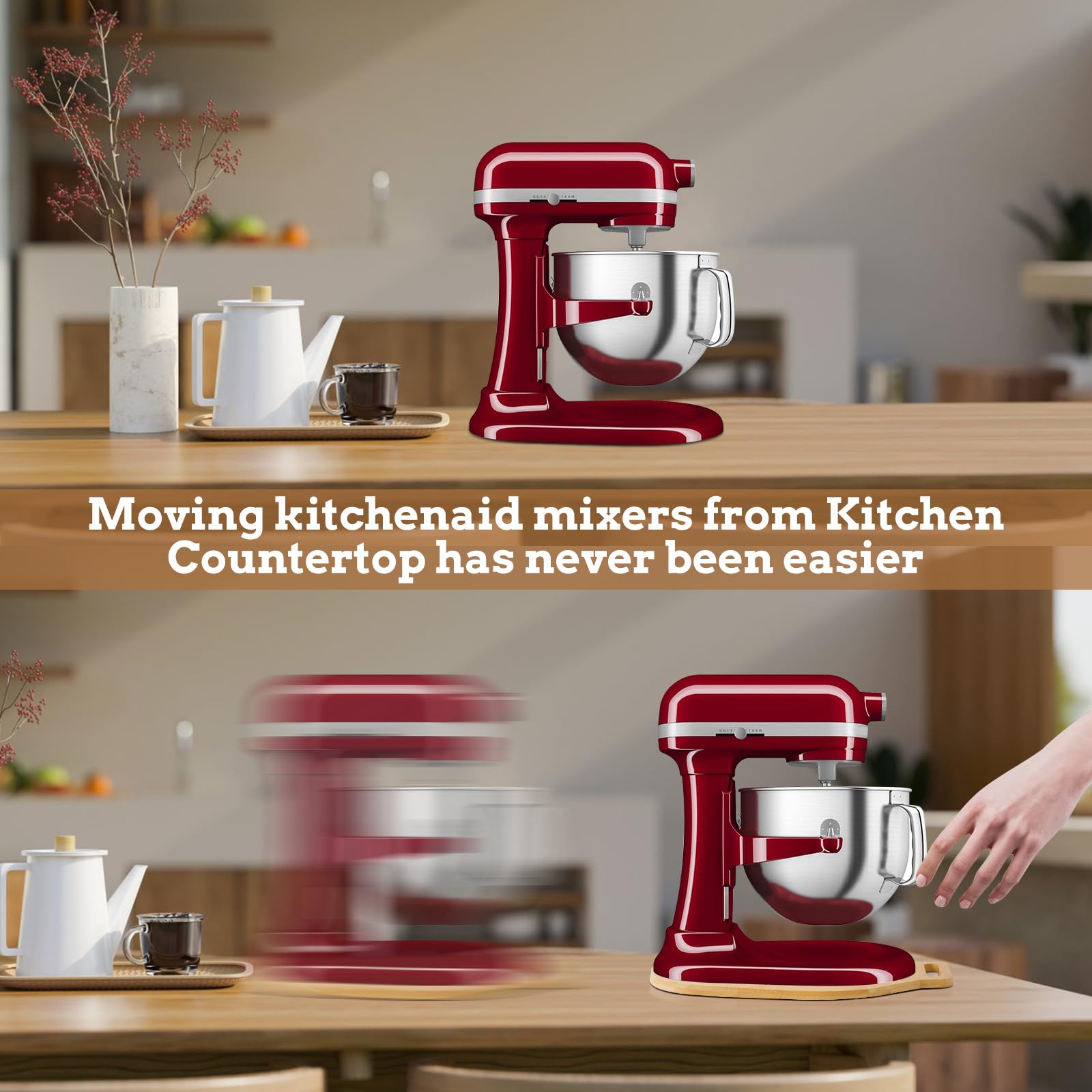 Ericair Bamboo Mixer Mat Stable Sliding preserves balance during heavy mixing.