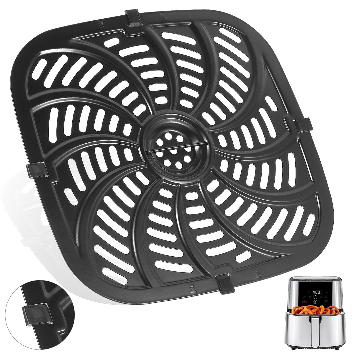 Ericair upgraded grill pan for Chefman 8qt with even heat and durable build
