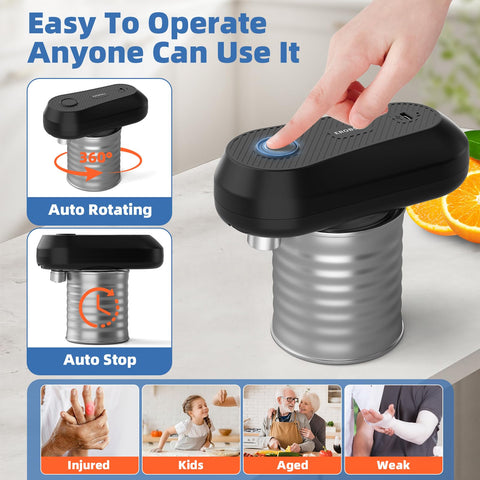 EROBSKJ can opener with silent motor delivers quick, smooth openings with minimal noise