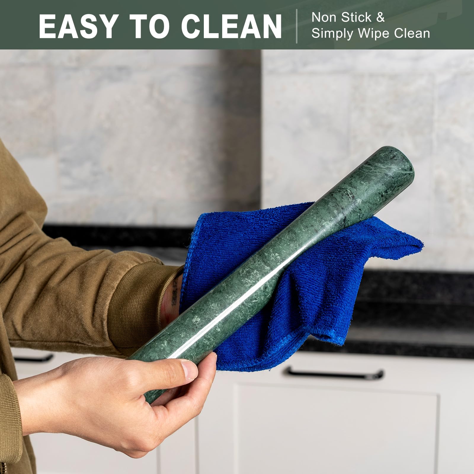 Erongoo marble rolling pin non stick surface easy to clean
