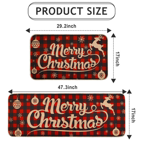 Erweicet Christmas Kitchen Rug Sets material closeup highlights soft felt and durable backing