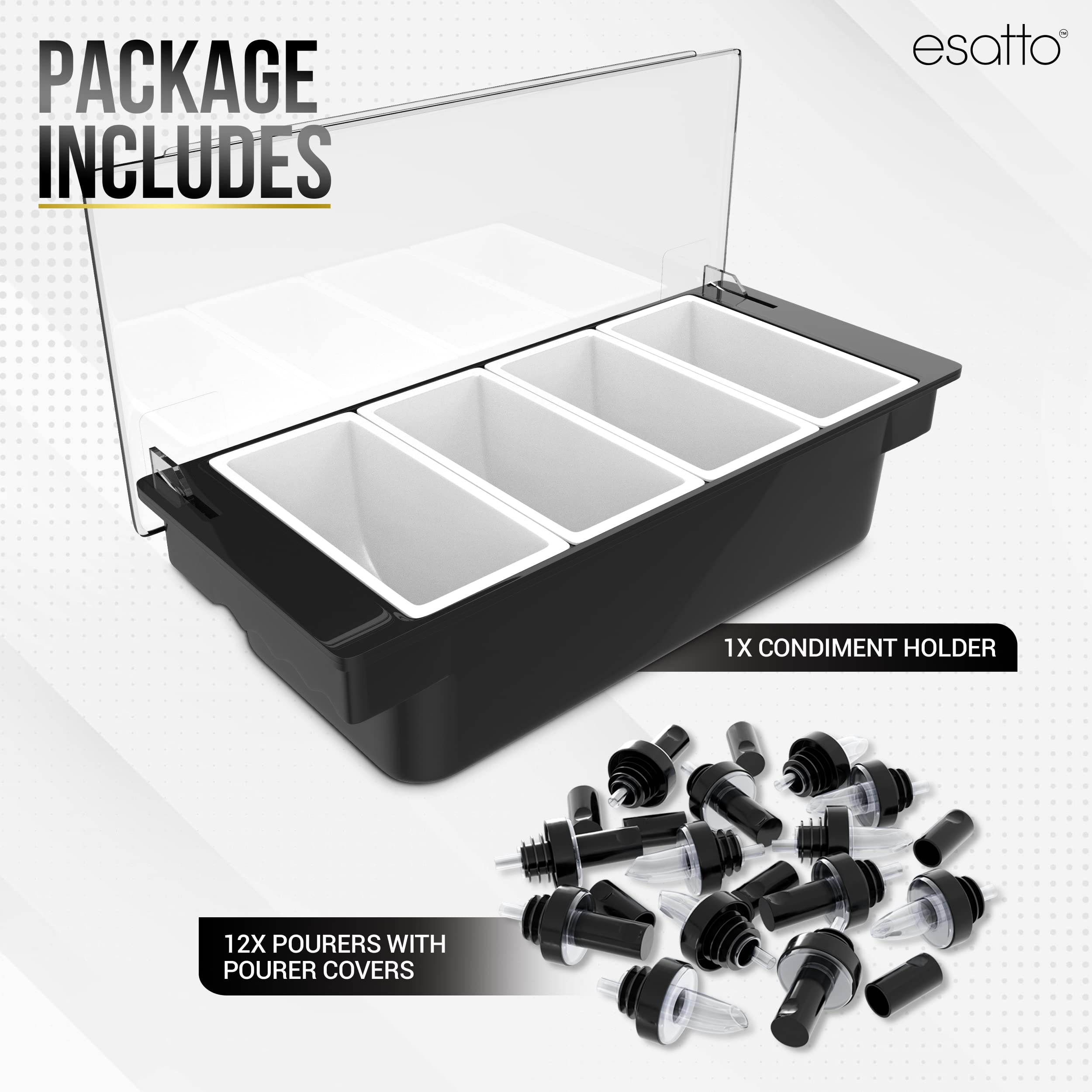 Esatto four 1-pint inserts keep essential ingredients within easy reach.