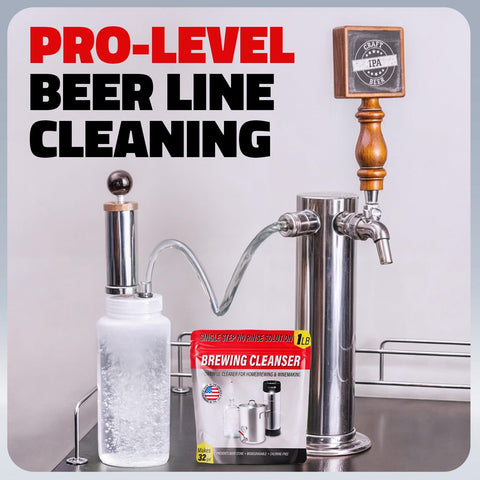 Escentile wine bottle cleaner shows sanitized bottles ready for use.