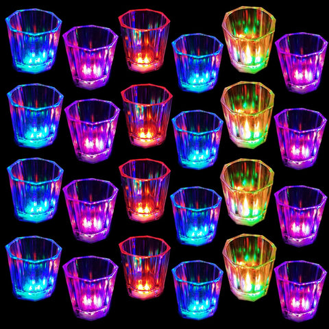 Esdabem light up shot glasses 24-pack glow for parties