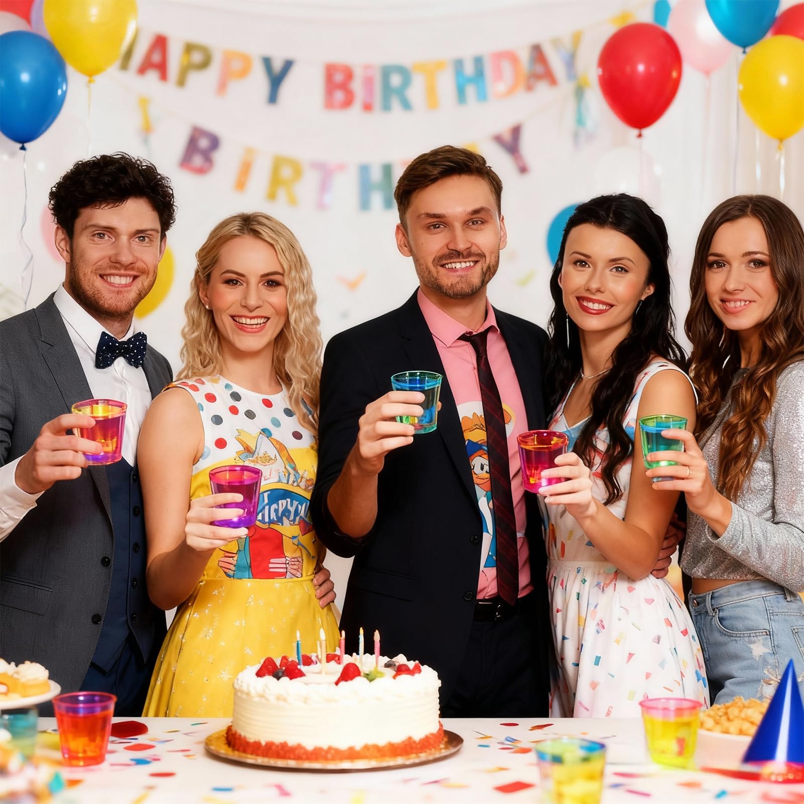 Esdabem octagonal shot glasses with thick walls reflect light