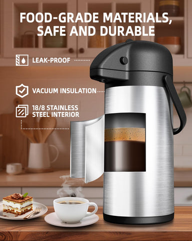 Esemoil Coffee Carafe stainless steel exterior for durable, clean service