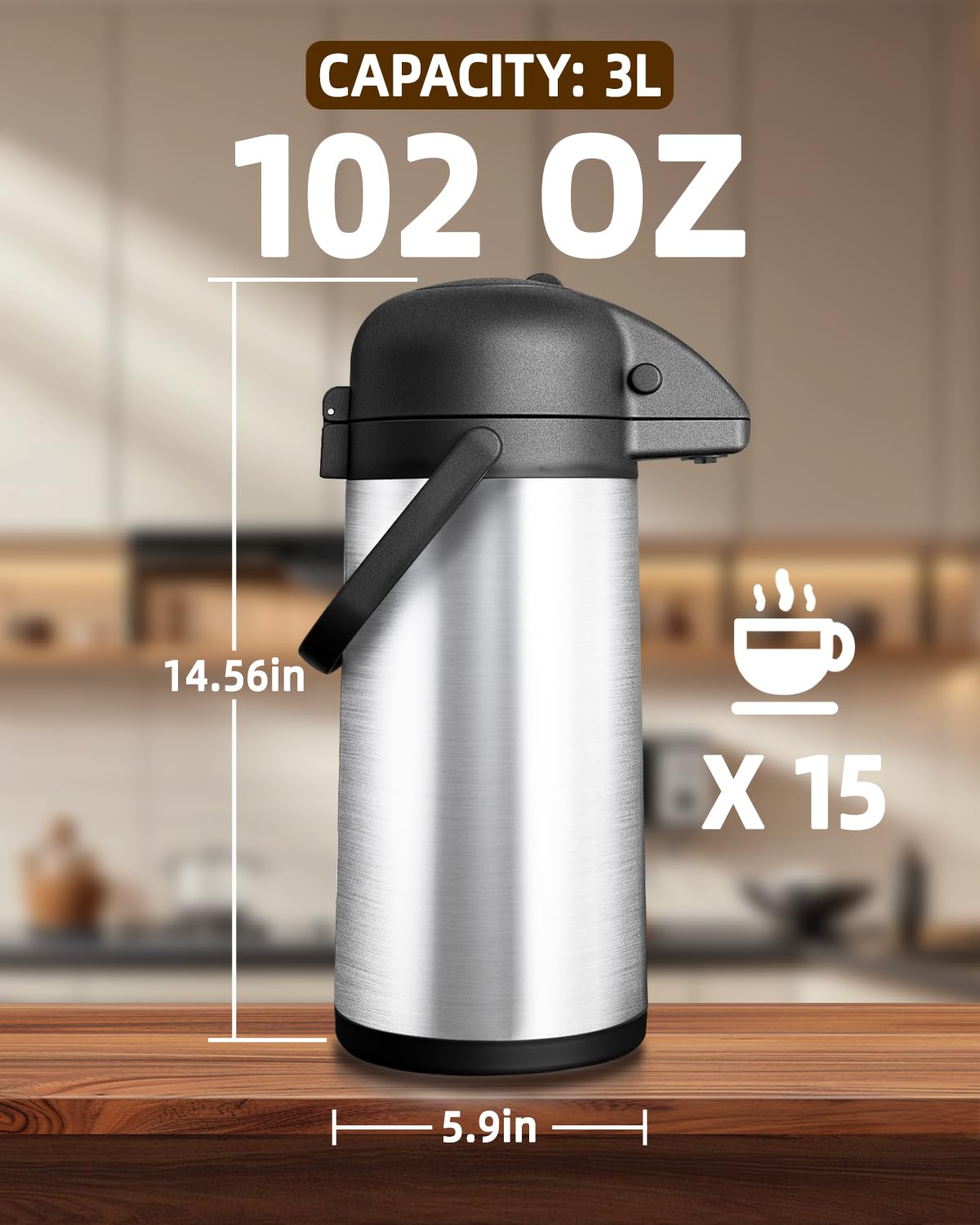 Esemoil Coffee Carafe wide-mouth opening for ice and quick filling