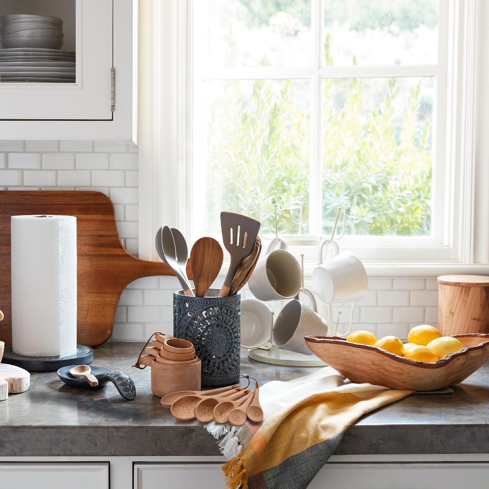 Esie Houzie stackable design keeps counters tidy during cooking