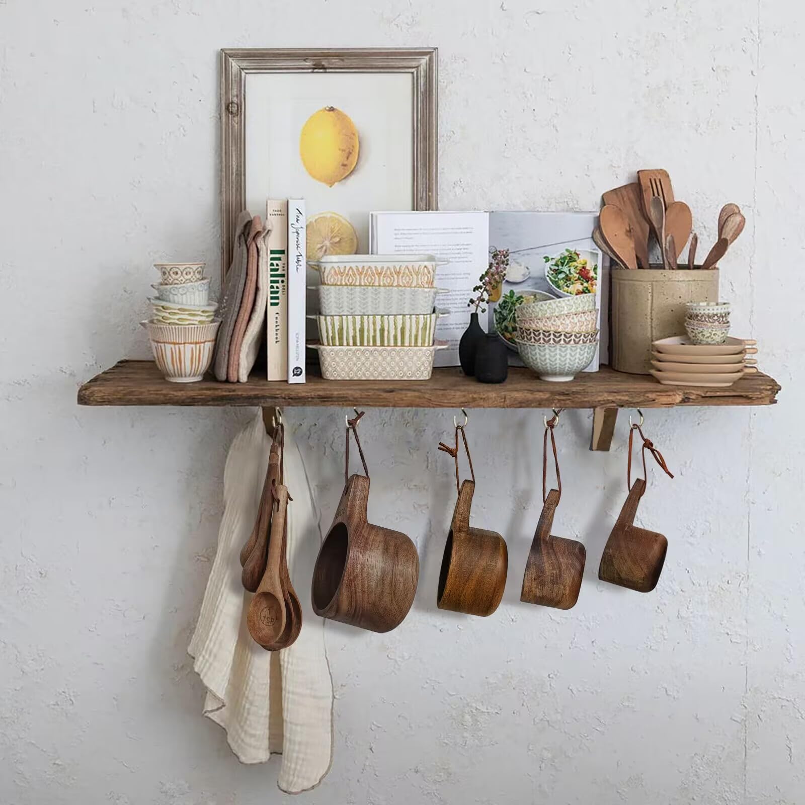 Esie Houzie acacia wood measuring spoons showing natural finish for everyday cooking.