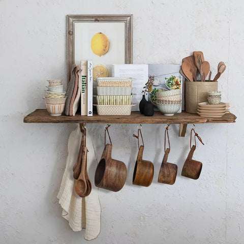 Esie Houzie acacia wood measuring spoons showing natural finish for everyday cooking.