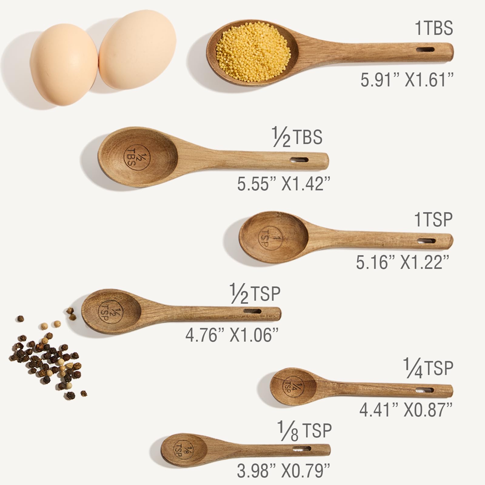 Esie Houzie oval scoops fit jars for spill-free measuring.