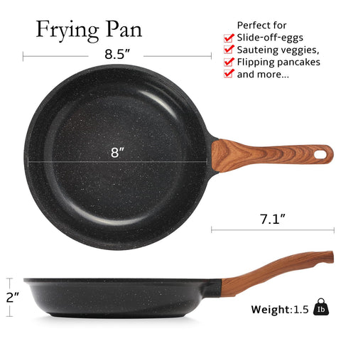 ESLITE LIFE bakelite handle pan demonstrates a heat-resistant, comfortable grip.